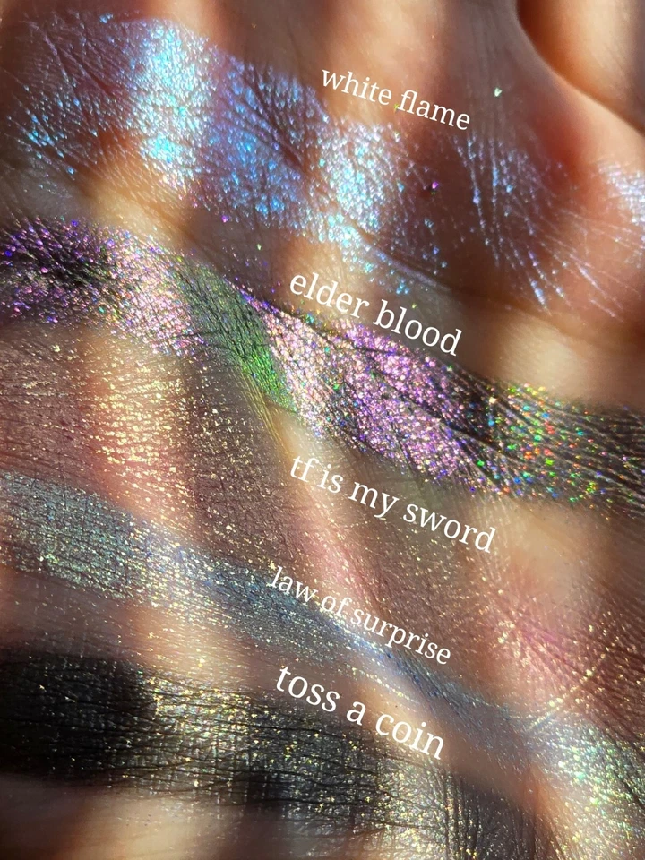 Multichromes Bundle 5 Pressed Pans Holographic Eyeshadows Duochrome Iridescent - Image 4 of 4