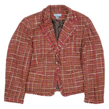 Vintage Koret Womens Blazer Jacket Pink 90s Plaid L
