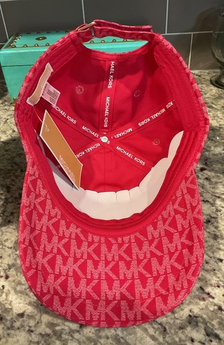 MICHAEL KORS Baseball MK Logo Baseball Cap PINK Signature MK Logo MSRP $68 NWT - Picture 5 of 5