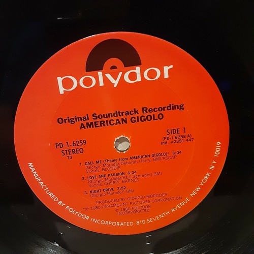American Gigolo Original Motion Picture Soundtrack (Polydor - PD-1-6259) 1980 LP - Picture 3 of 6