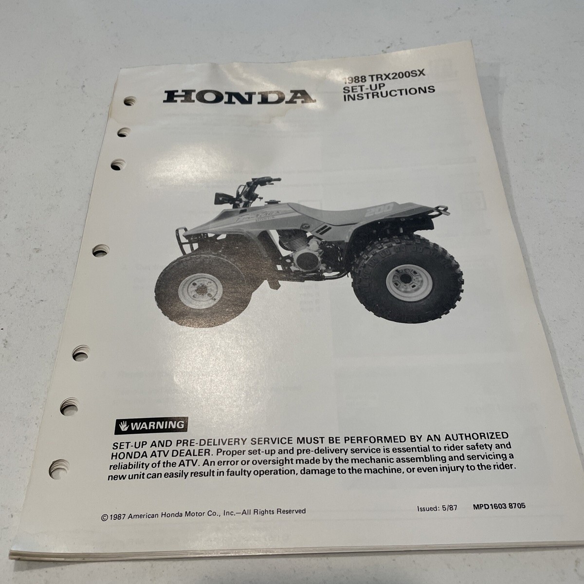 HONDA ATC200X サービスマニュアル Honda Service Manual 86-87 ATC 200X | eBay
