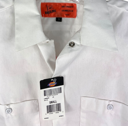 NWT Burgerlords (L.A. Uniform Shirt Small Button Front 2 Buttoned Pockets Eat It - Picture 4 of 7