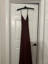 davids bridal bridesmaid dress Size 6 Burgundy Chiffon