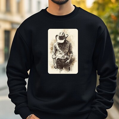 Cowboy Hand Drawing Sweatshirt Cosy and Perfect for Any Occasion S to 4XL