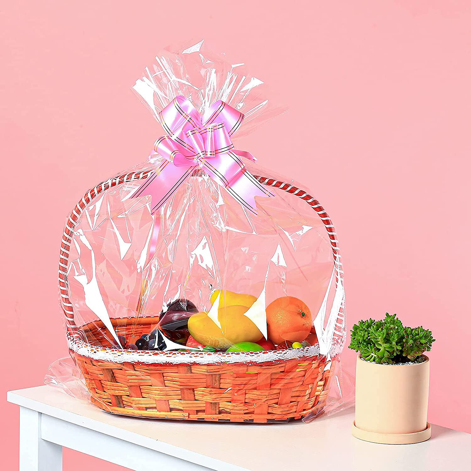 Clear Cellophane Florist Wrap Plastic Roll Hamper Wrapping for Gifts
