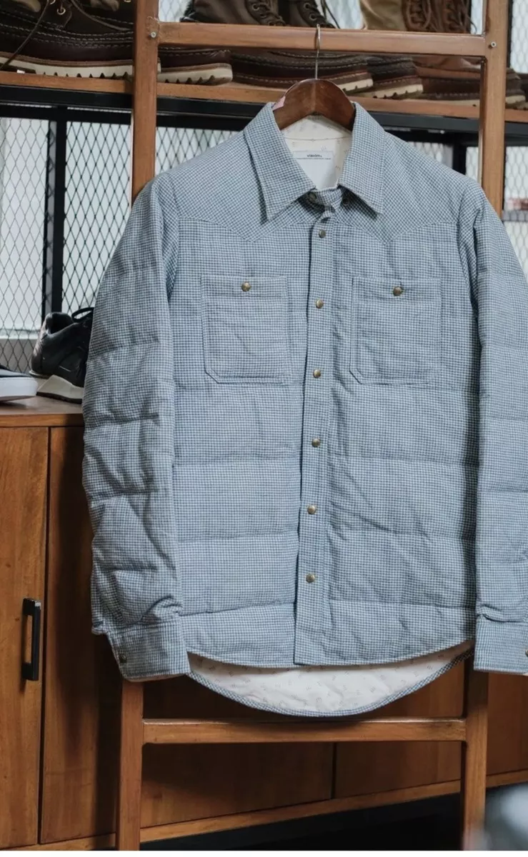 Visvim Kerchief Down Jacket (Indigo Check) White 2014 100% Authentic Size 2 Med