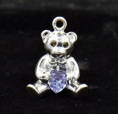 Antique Teddy Bear 3D Charm Sterling Silver Antique Teddy Bear 3D Charm Sterling Silver