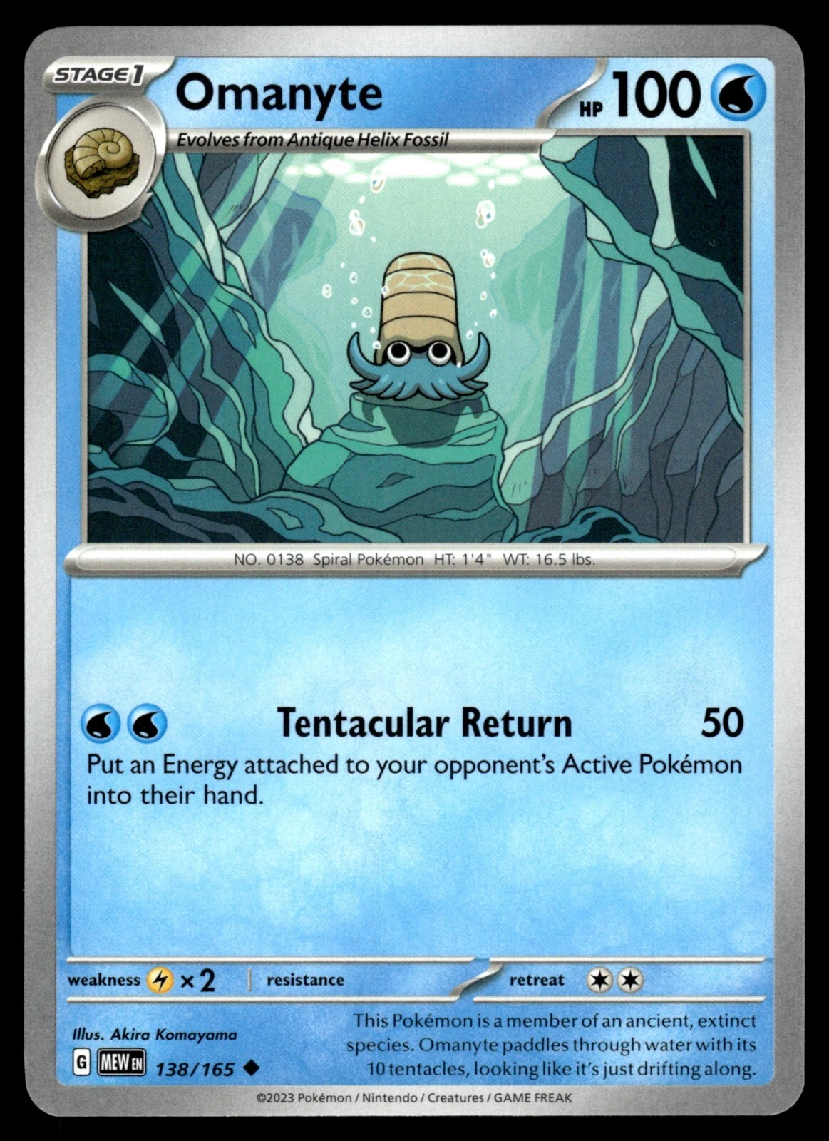 OMANYTE - 138/165 - POKEMON 151 MEW-EN ENGLISH C/U SV - NM