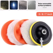 6pcs Car Polisher Buffer Accessory 5/6/7in Polish/Buff/Smooth/Finish Sponge Pads