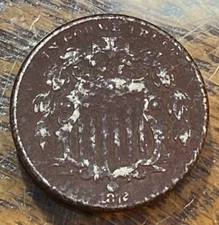 1872 Shield Nickel XF Details Corroded @ 20% of Greysheet CHRC