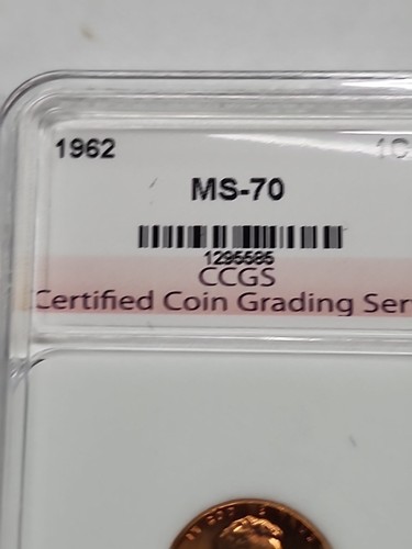 BRILLIANT 1962 1c GRADED MS70 RD Lincoln Penny Cent Coin CCGS #1295585 - Picture 8 of 14