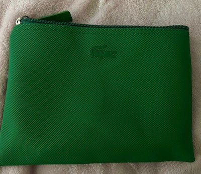 LACOSTE LIGHT BLUE Rubberized Mini Bag Cosmetic Toiletry Pouch NEW