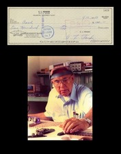 CLARENCE LEO FENDER Autographed Signed Check Document Guitar Amp Music Rock