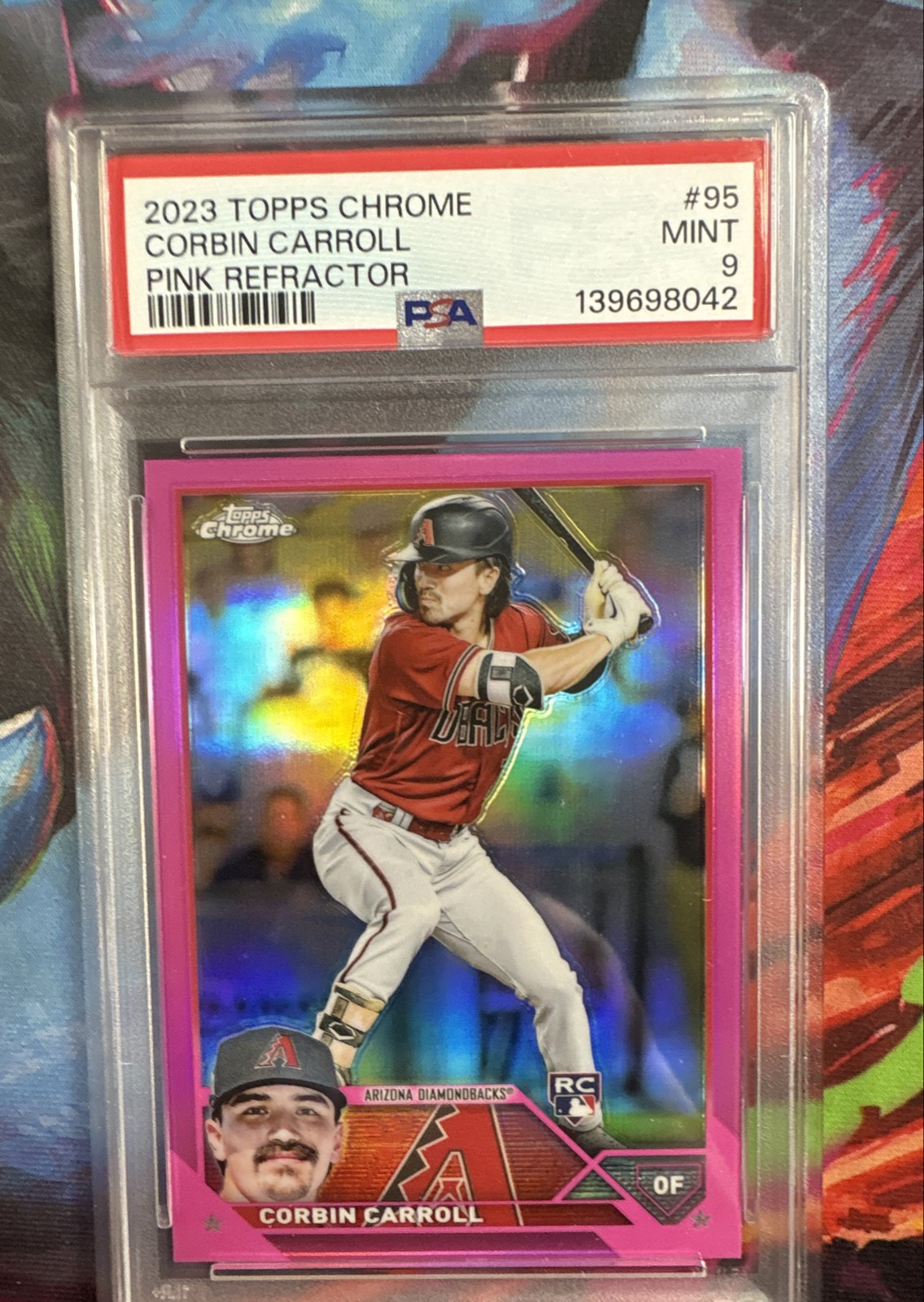 2023 Topps Chrome - Corbin Carroll #95 Pink Refractor (RC) Psa 9 MINT