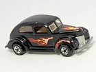Vintage Hot Wheels Blackwall 1982 40 Ford 2-Door Black Flames Hong Kong Diecast