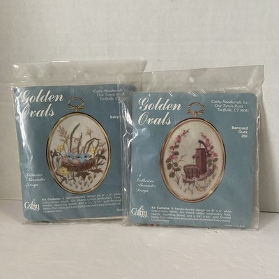 Cathy Golden Ovals Lot of 2 Needlecraft Kits Barnyard Duck Baby s Nest 