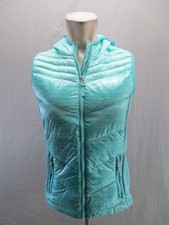 Free Country Size L 14-16 Girls Green Down Hooded Pockets Full Zip Vest 937