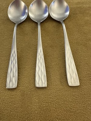 (3) Teaspoons WMF Artisan Older, Satin, Cromargan, Flat End Hd (well used)