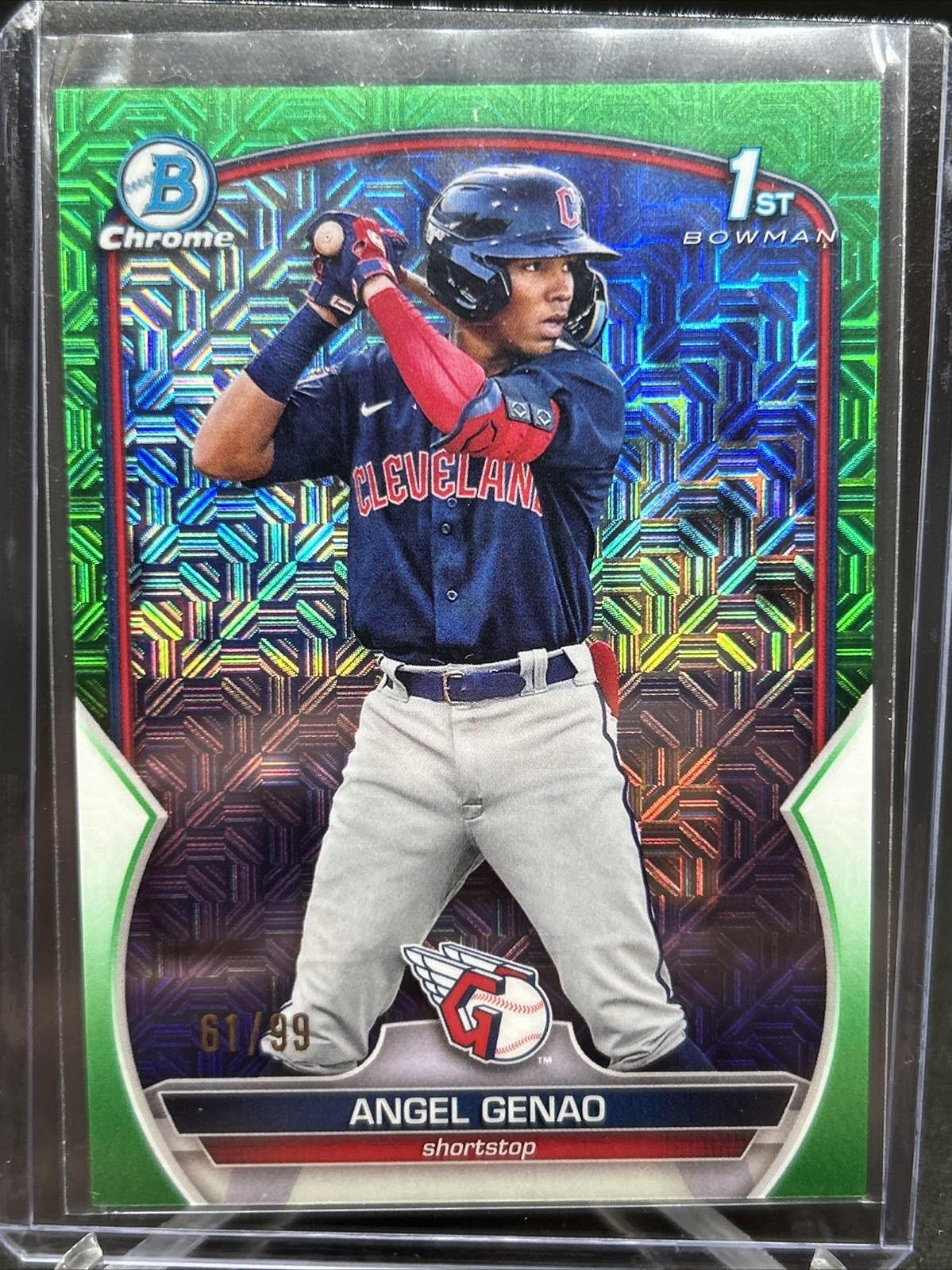 2023 Bowman Chrome Mega Box Angel Genao #BCP-140 Green Mojo Refractor /99