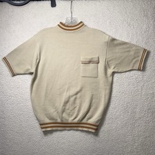 Vintage 1960  s Acrylic Sweater Short Sleeve Shirt Medium Atomic Mad Men Rat Pack