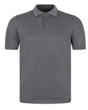 NEW STILE LATINO COTTON SILK POLO T-SHIRT EU 54 US 44 L Gray ULTRA LIGHT