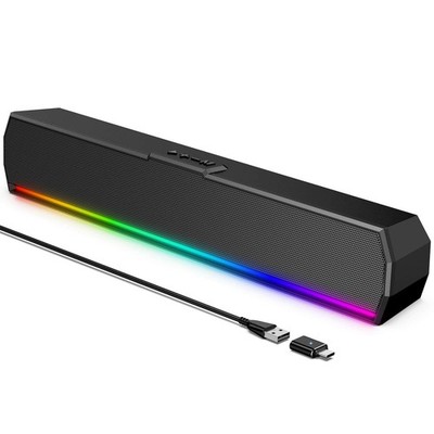USB Computer Speakers for Desktop Monitor, PC Speakers with Stereo Sound, RGB