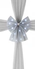 Grey Christmas Door Bow Large Mesh Silver LED Lights Luxury Holiday Decoration