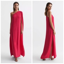 Single Shoulder Long Sleeved Satin Prom Ball Gown with Side Slit Evening Dress