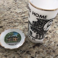 Galena IL. President US Grant Small Dish Grants Home + Grant Home On Milk Glass