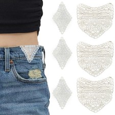 6 Pcs Pant Waist Extenders for Jeans Trousers Skirts, Soft Lace Waist Extende...