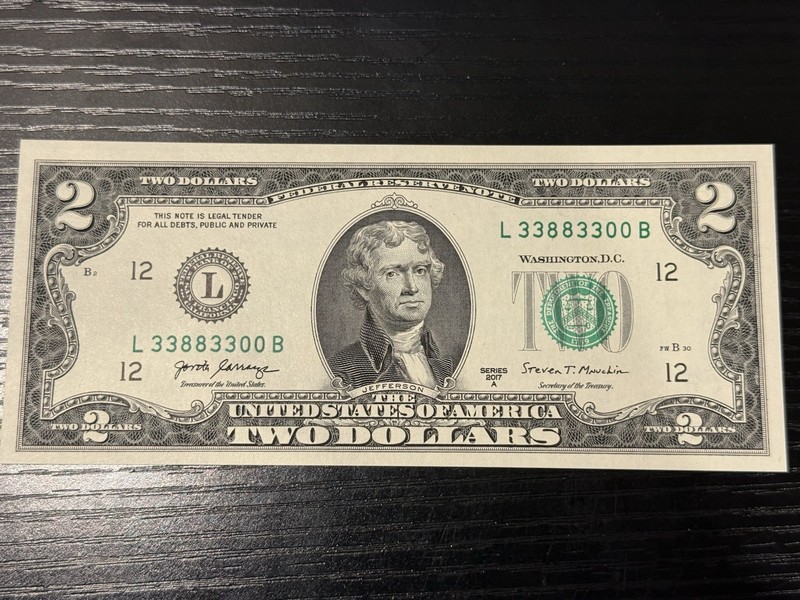 QUAD PAIRS - 2017A $2 DOLLAR FANCY TRINARY - GEM UNC SN L 33883300 B