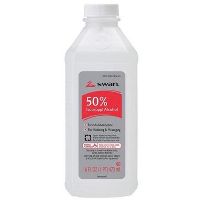 12x Swan Isopropyl Rubbing Alcohol 50% Solution Health Hygiene Bundle Lot 16oz