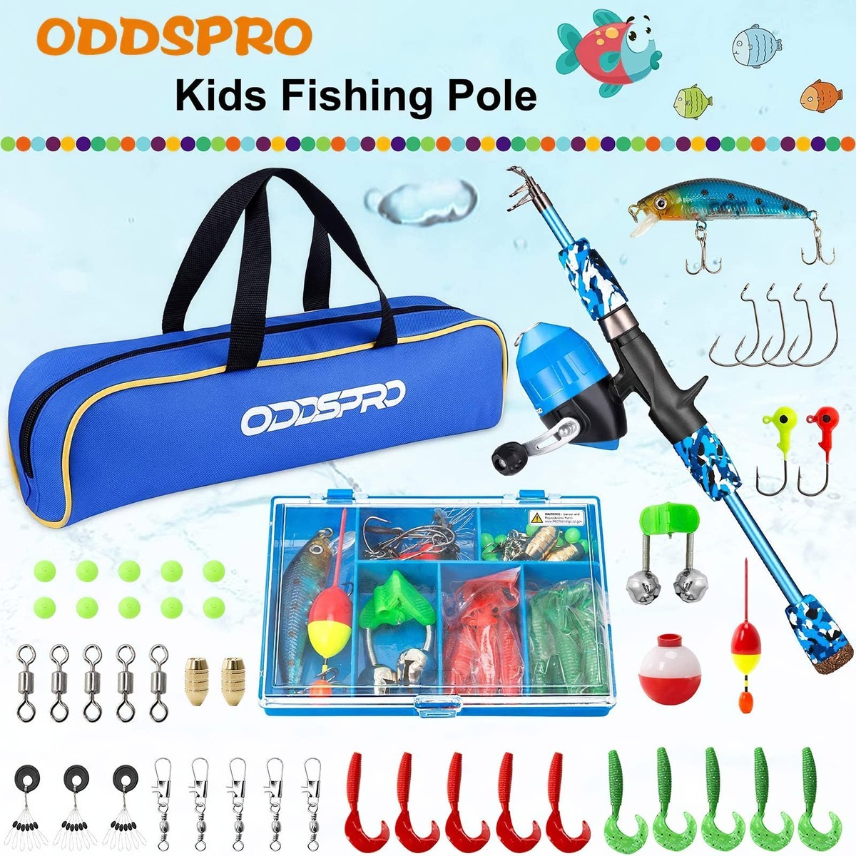 best fishing pole for 3 year old Kids - Rod Reel Combo Tackle Box Starter Set for a beginner angler Leo Fishing Fishing Kids Fishing