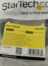 NEW Startech.com 6ft DVI-D Dual Link Video Cable 25-pin Male to Male DVIDDMM6