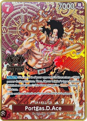 OP02-013 Ace 2nd Anniversary Set Japanese Edition - English Gold Foil One Piece