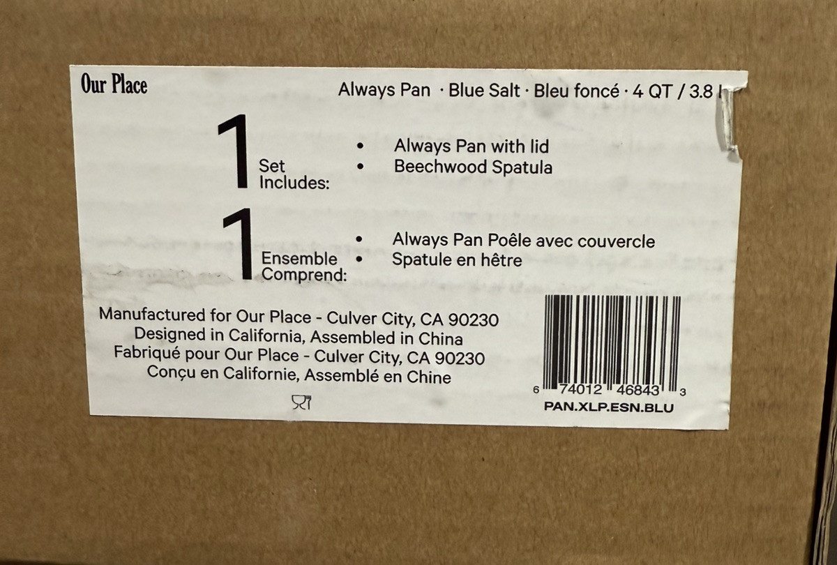 Our Place Large Always Pan 12.5” 10 in 1 Nonstick Pan w Lid & spoon BLUE SALT