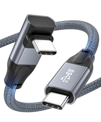 USB C to USB C Cable Right Angle 20Gbps Data Transfer 4K@60Hz Video Cable 5ft