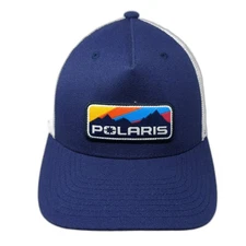 Polaris Snapback Mesh Back Trucker Hat Blue One Size Flexfit Yupoong