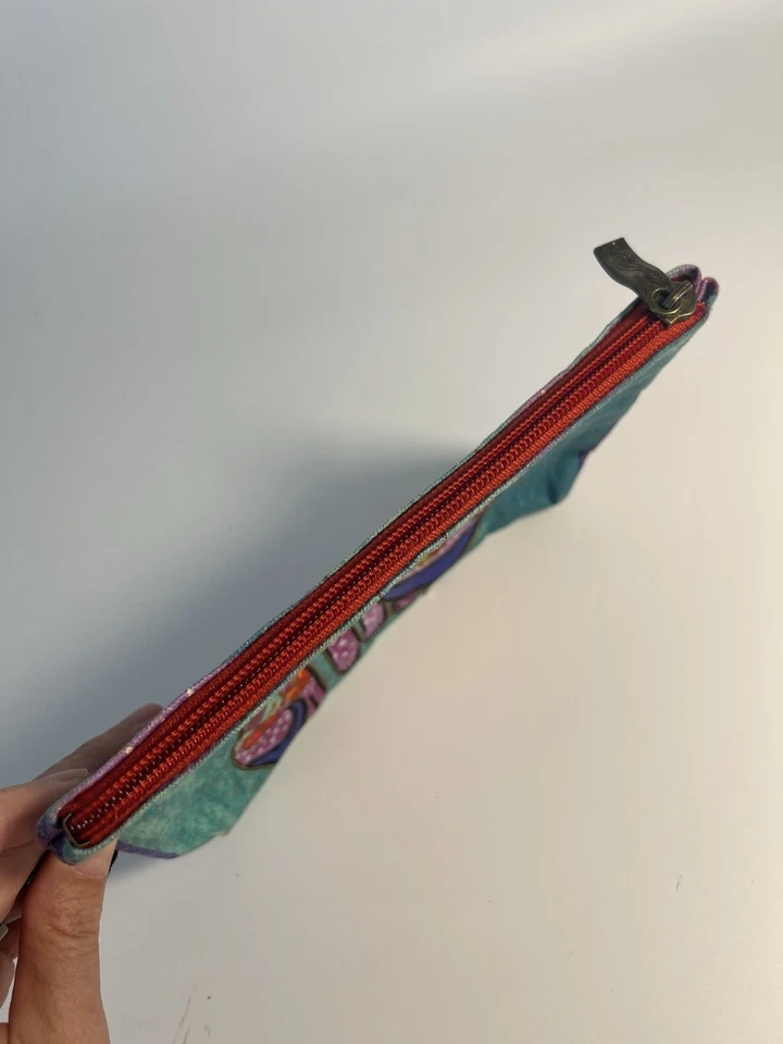 Laurel Burch blue cosmetic bags with dogs and butterflies 6.5x9 - Image 4 of 4