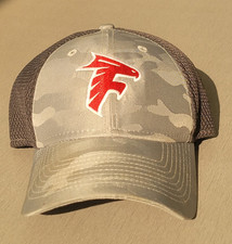 Falcons New Era 39THIRTY Boys Small/Med Gray Camo Baseball Cap Embroidered Logo
