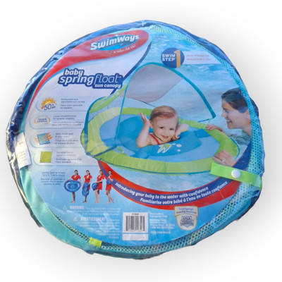Spring Open Folding Baby Float W/ Canopy & Carry Case Compact Lightweight NEW!