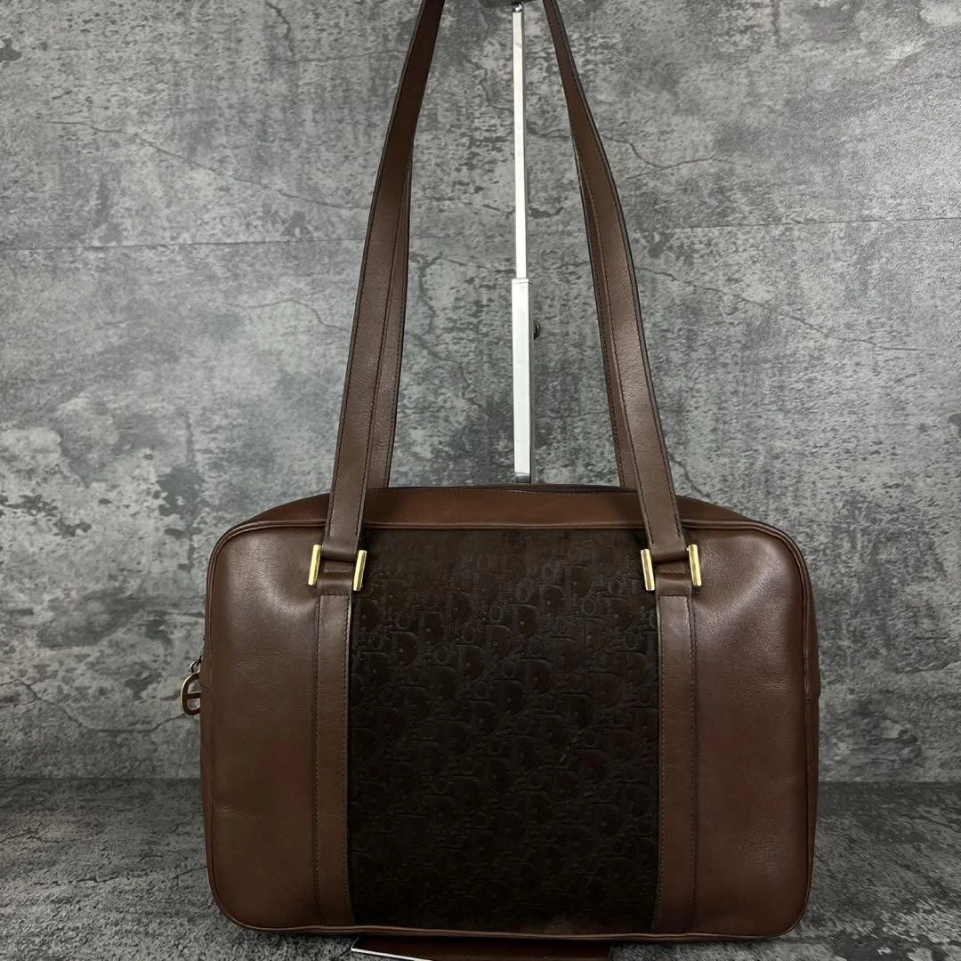 Sac bandoulière trotteur cuir marron Christian Dior