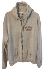 RAGWEAR USA Smoky Mountains Embroidered Full-Zip Hoodie Jacket Beige Fleece XL