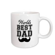 3dRose Worlds best dad with funny black mustache - retro moustache vintage font