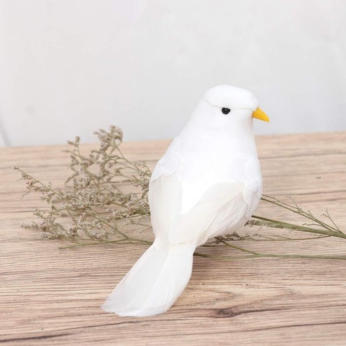 Home Decor 2Pcs Artificial Birds Pigeon Artificial Doves White Artificial Bir... - Picture 9 of 9