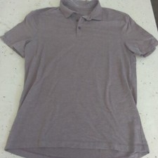Lululemon Men  s Evolution Short Sleeve Polo Shirt Heather Maroon Plum Gray Sz L 