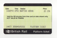 Martins Heron S01 - APTIS platform ticket - Berkshire RG12 now South Western Rly