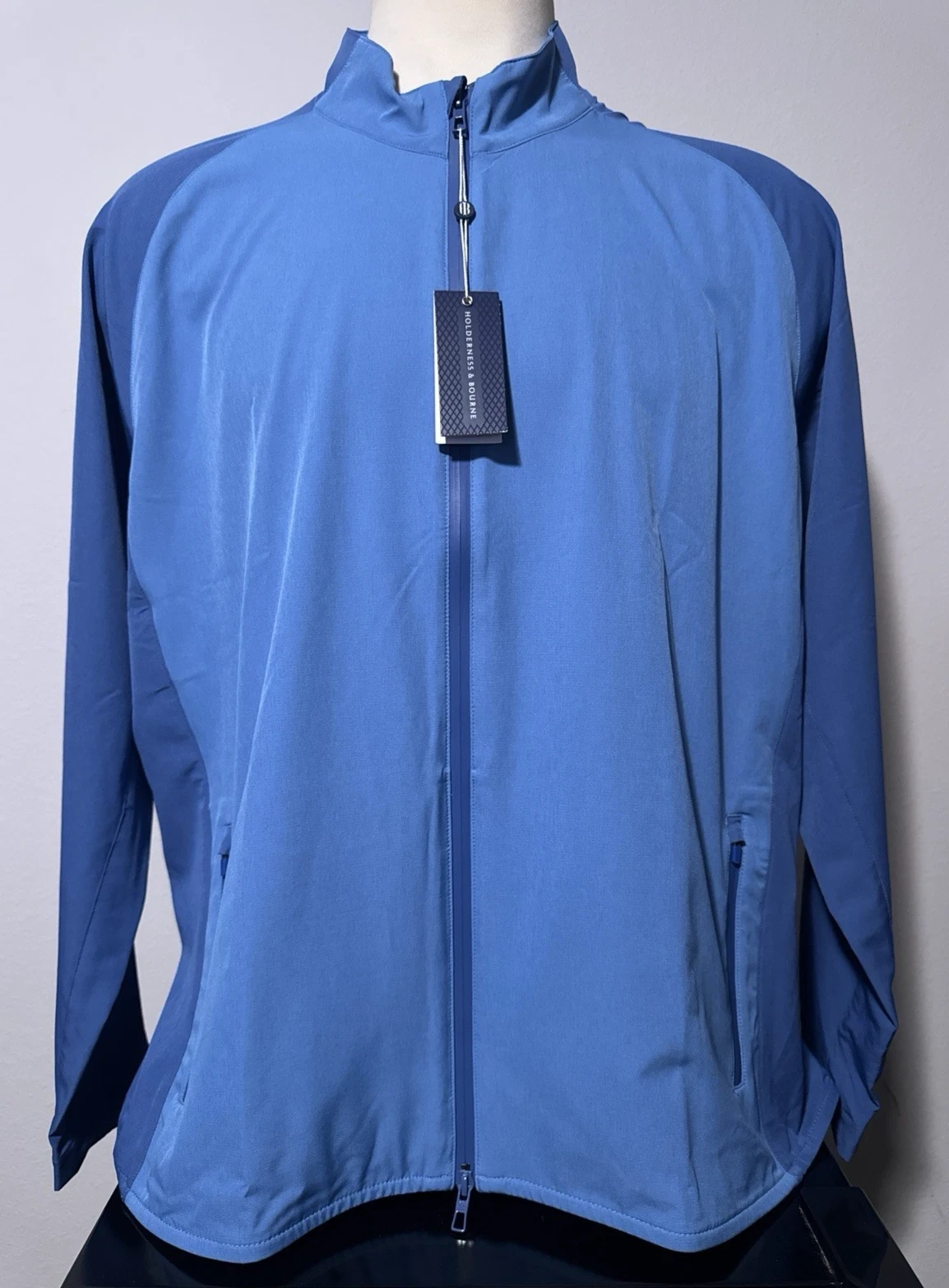 Holderness & Bourne Men's Size 2XL Full Zip Sankaty Blue Hyde Golf Jacket XXL