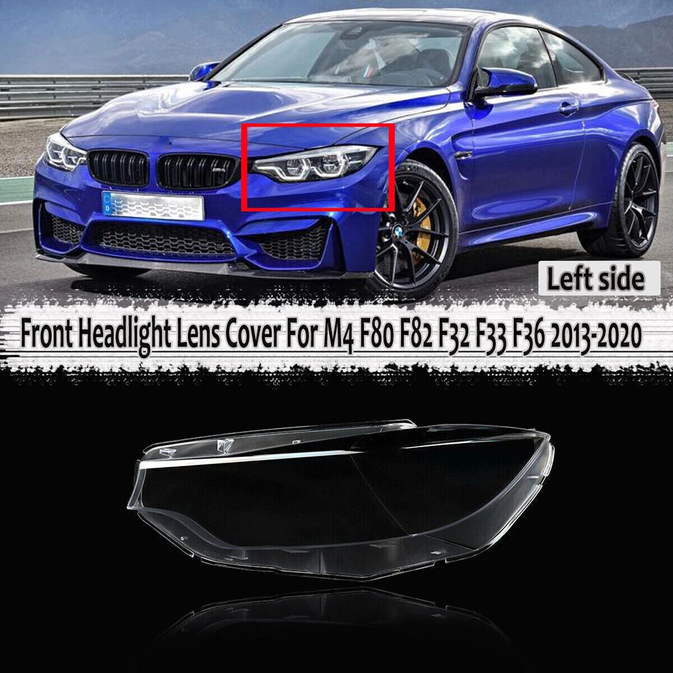 Cubierta de lente de faro delantero izquierdo para BMW M4 F80 F82 F32 F33 F36 13-20 Foto 2 de 4