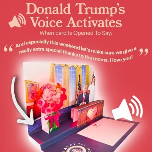 Donald Pop Up Mother's Day Card with Light and Sound - Presidential Message to M - Picture 4 of 5